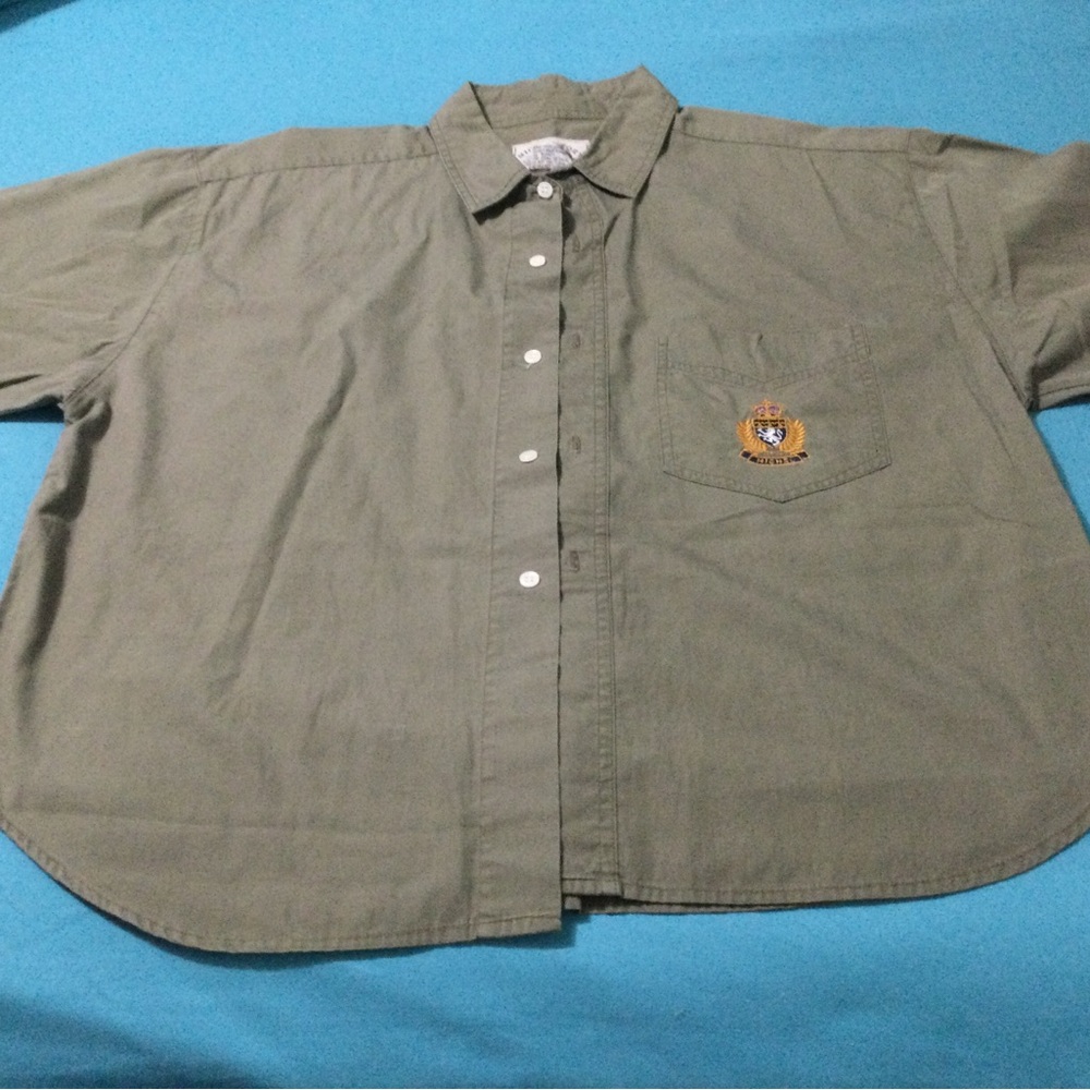 Classic Olive Button Down Shirt